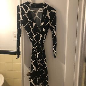 Banana Republic Black and White Wrap Dress
